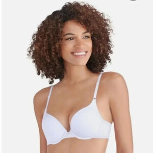 Women's Lily of France Convertible Push Up Bra Solid White Size 34C NWT